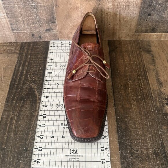 David Eden Square Toe Alligator Oxford Dress Shoes Mens 12 main image 10